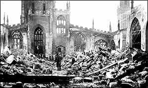 Coventry Cathedral following the blitz